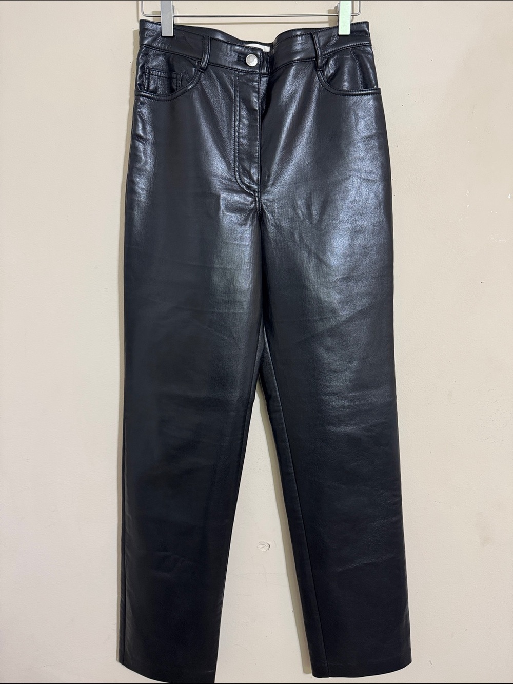 Wilfred Melina Vegan Leather Jeans Black Straight-Leg 6 Streetstyle Classic Edgy